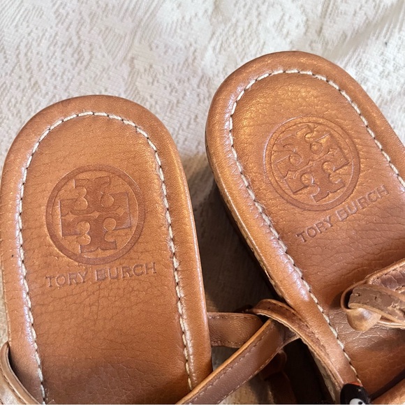 Tory Burch leather thong adjustable wedge sandals - Picture 4 of 11